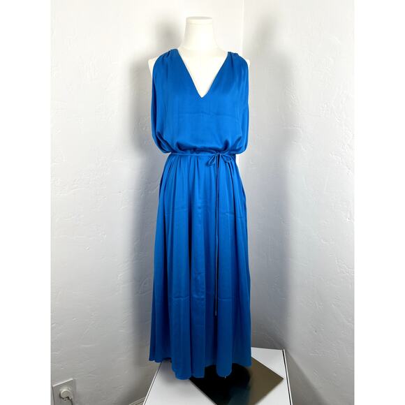 ANN TAYLOR Grecian-inspired Halter Maxi Dress in Electric Blue (Woman's: XXL) - Picture 1 of 16